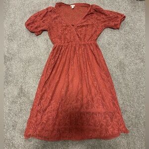 Coral/Dark Mauve Dress